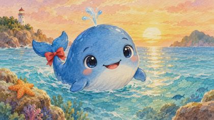 Benny's Big Blue Whale of Shapes 繪本封面