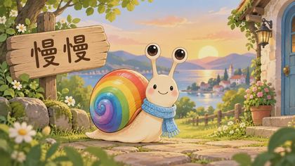慢慢和彩虹壳 繪本封面