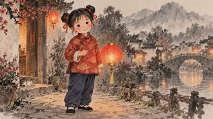 圆圆的红灯笼 繪本封面