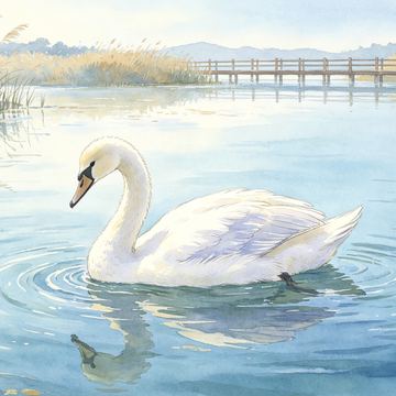 湖边的天鹅